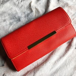 Red, Orange, Gold Accents, Wallet, Clutch